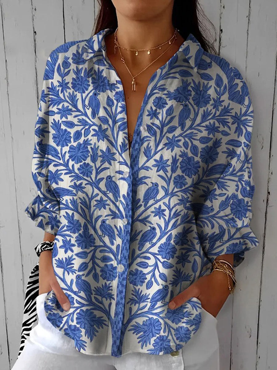 Frederikke | Blouse de Jardin Bleu