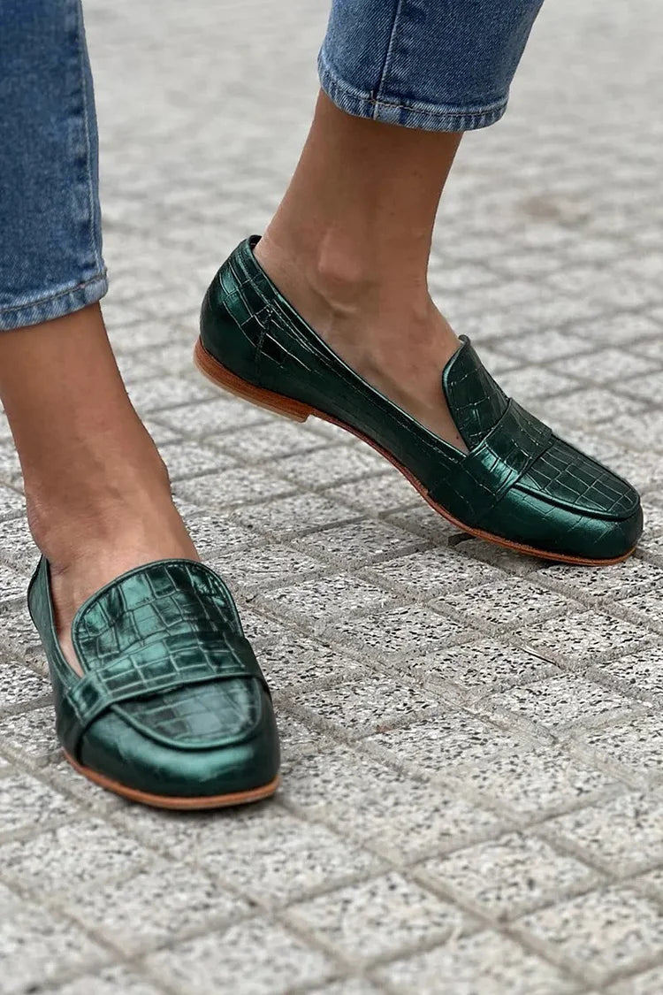 Giselle | Loafer à Effet Crocodile