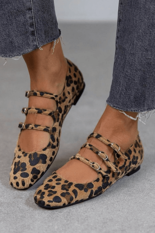 Charlotte | Leopard Buckle Flats