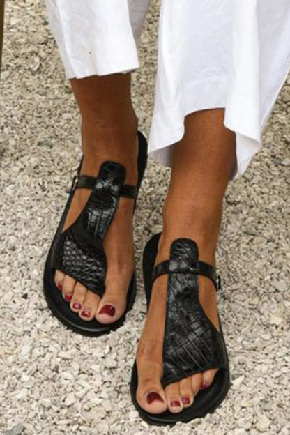 Celia | Sandales Confort à Imprimé Croco