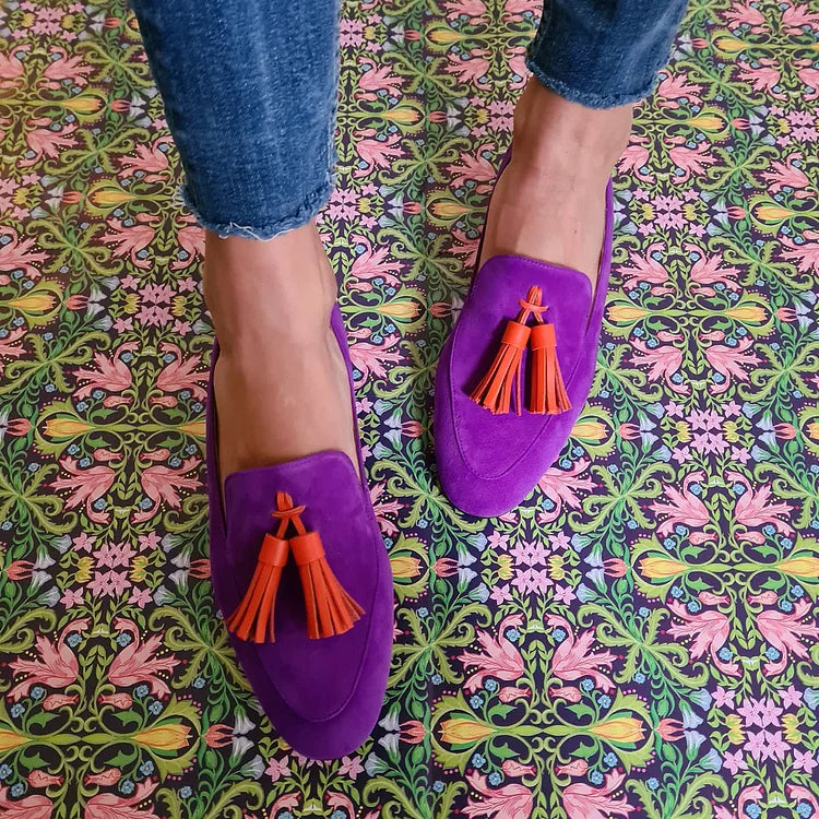 Aurora | Mocassins violets avec glands