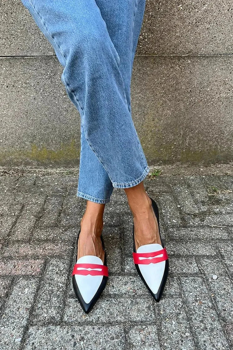 Desiree | Chaussons pointus bicolores
