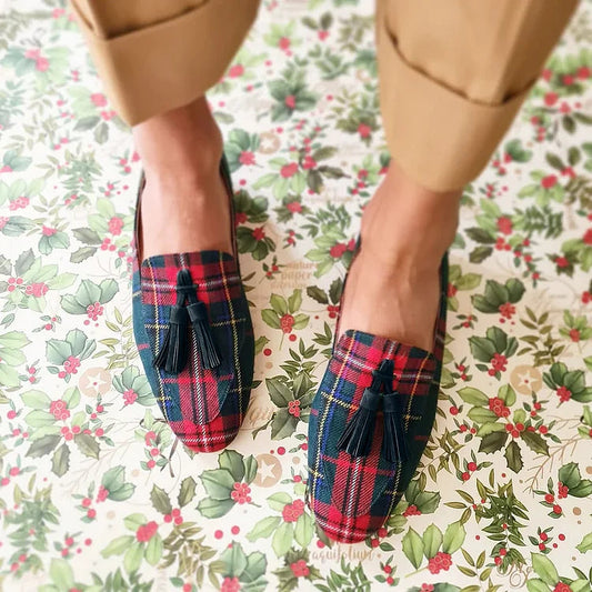 Alana | mocassin chic écossais avec franges