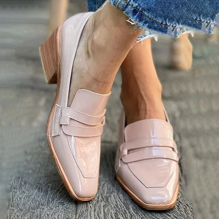 Eden | Mocassins à talon large brillant