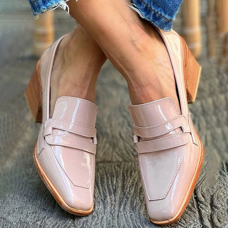 Eden | Mocassins à talon large brillant