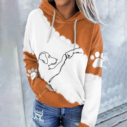 Sweat à capuche tendance ample avec impression numérique