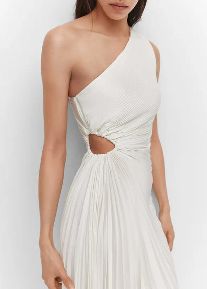 Billy Joan | Robe midi à épaules dénudées avec manchette transparente