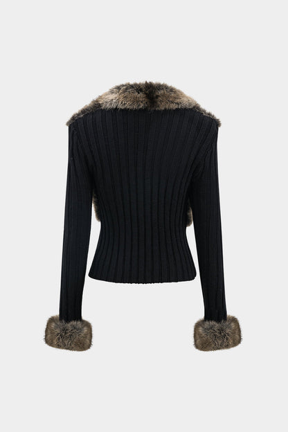 Pull en fourrure exclusif - Noir