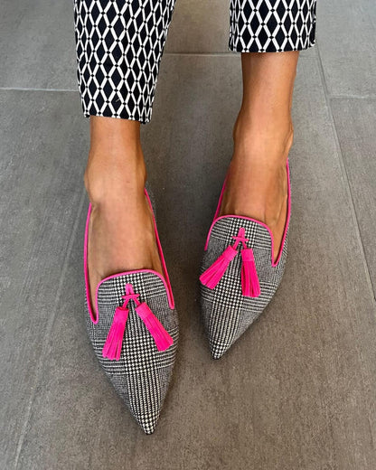 Zoe | Loafer Pointu avec Franges Fluo
