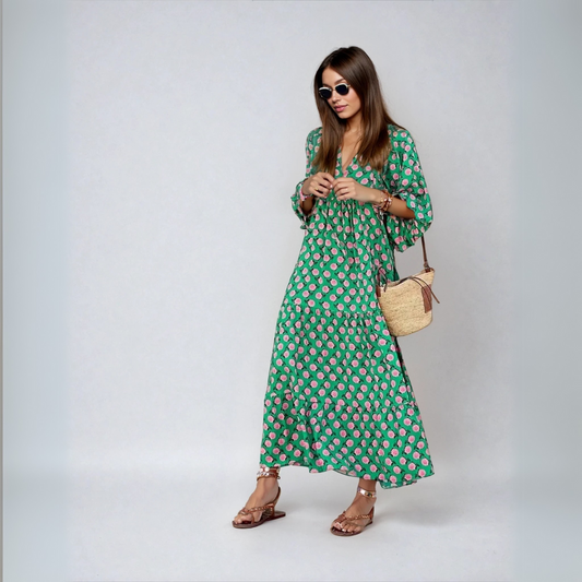 Elin | Robe Maxi en Coton Style Bohème