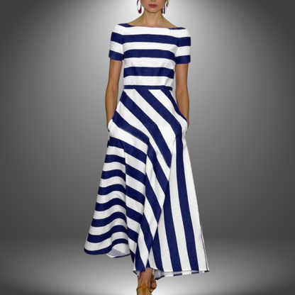 Natalia | Robe longue à rayures faite main