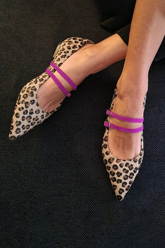 Alice | Ballerines à imprimé léopard avec bride