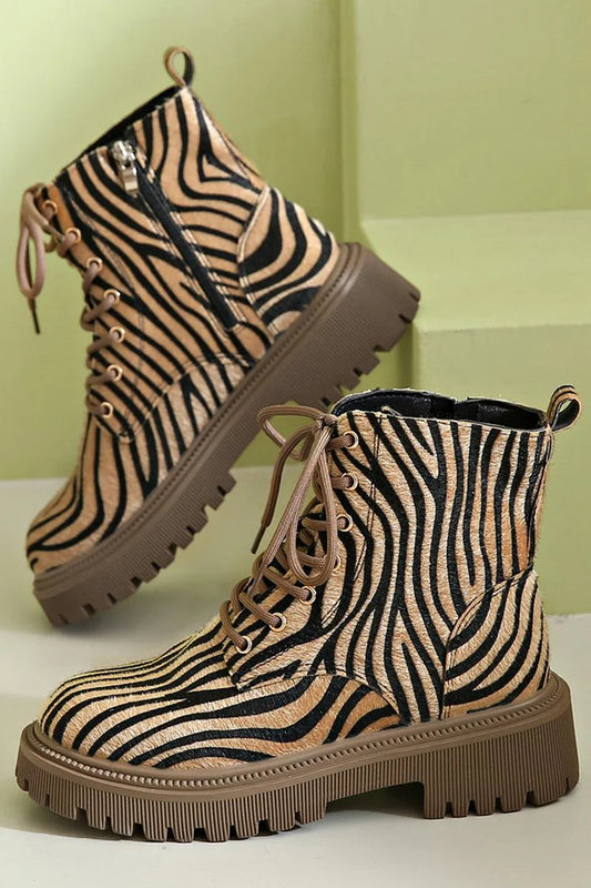 Bottes à Lacets Imprimé Zèbre Blair