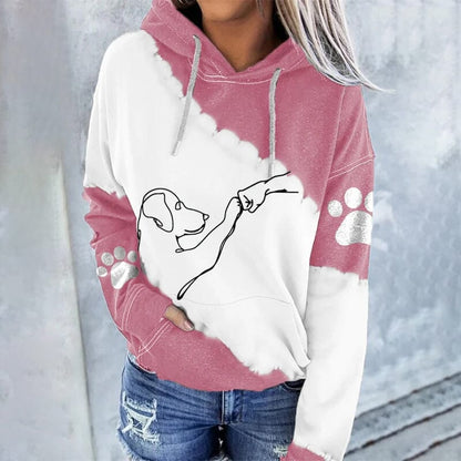 Sweat à capuche tendance ample avec impression numérique
