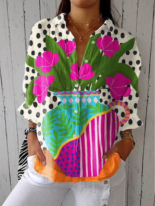 Amara | Blouse à Vase Fleuri