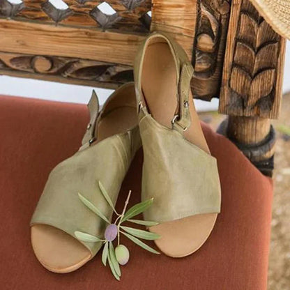 Alison | Sandales Olive Minimalistes