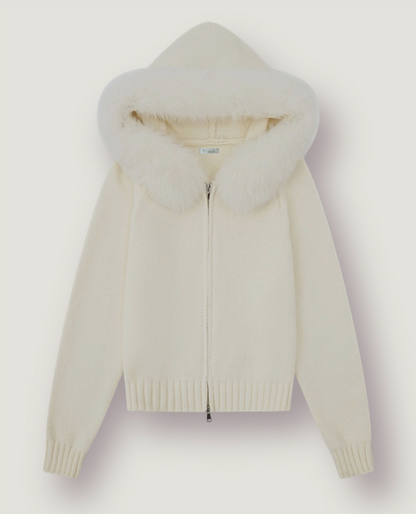 VESTE EN FOURRURE L'AMOUR - BLANCHE
