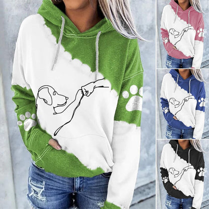 Sweat à capuche tendance ample avec impression numérique