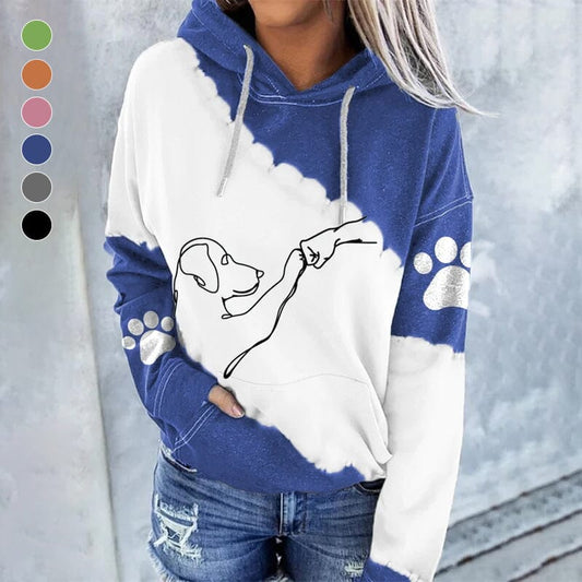 Sweat à capuche tendance ample avec impression numérique
