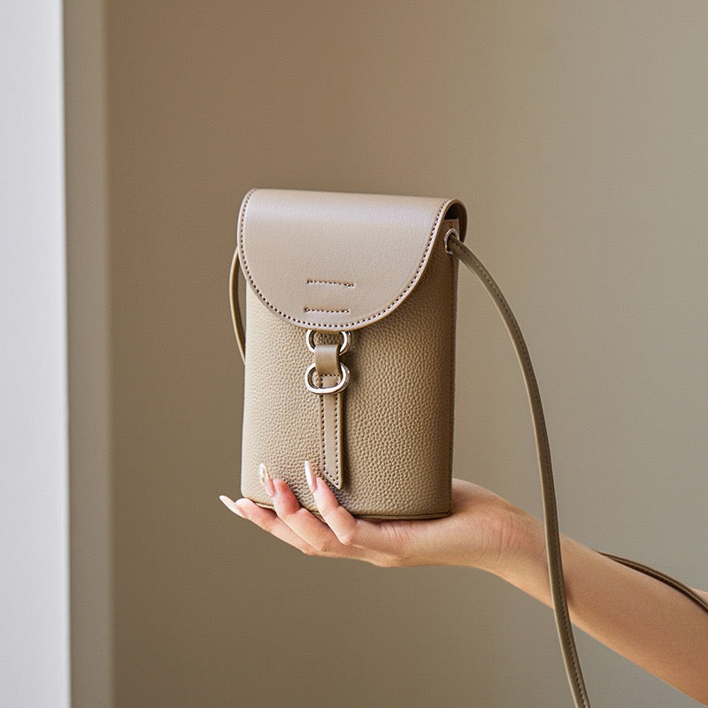Mini sac à main en cuir véritable pour téléphone