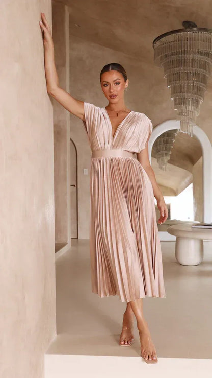 Emma | Robe longue à décolleté en V profond