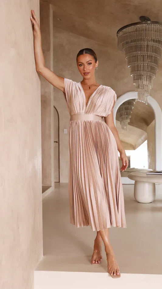 Emma | Robe longue à décolleté en V profond