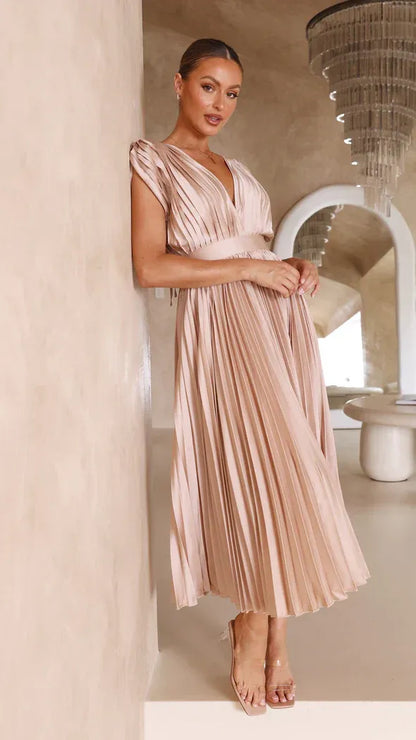 Emma | Robe longue à décolleté en V profond