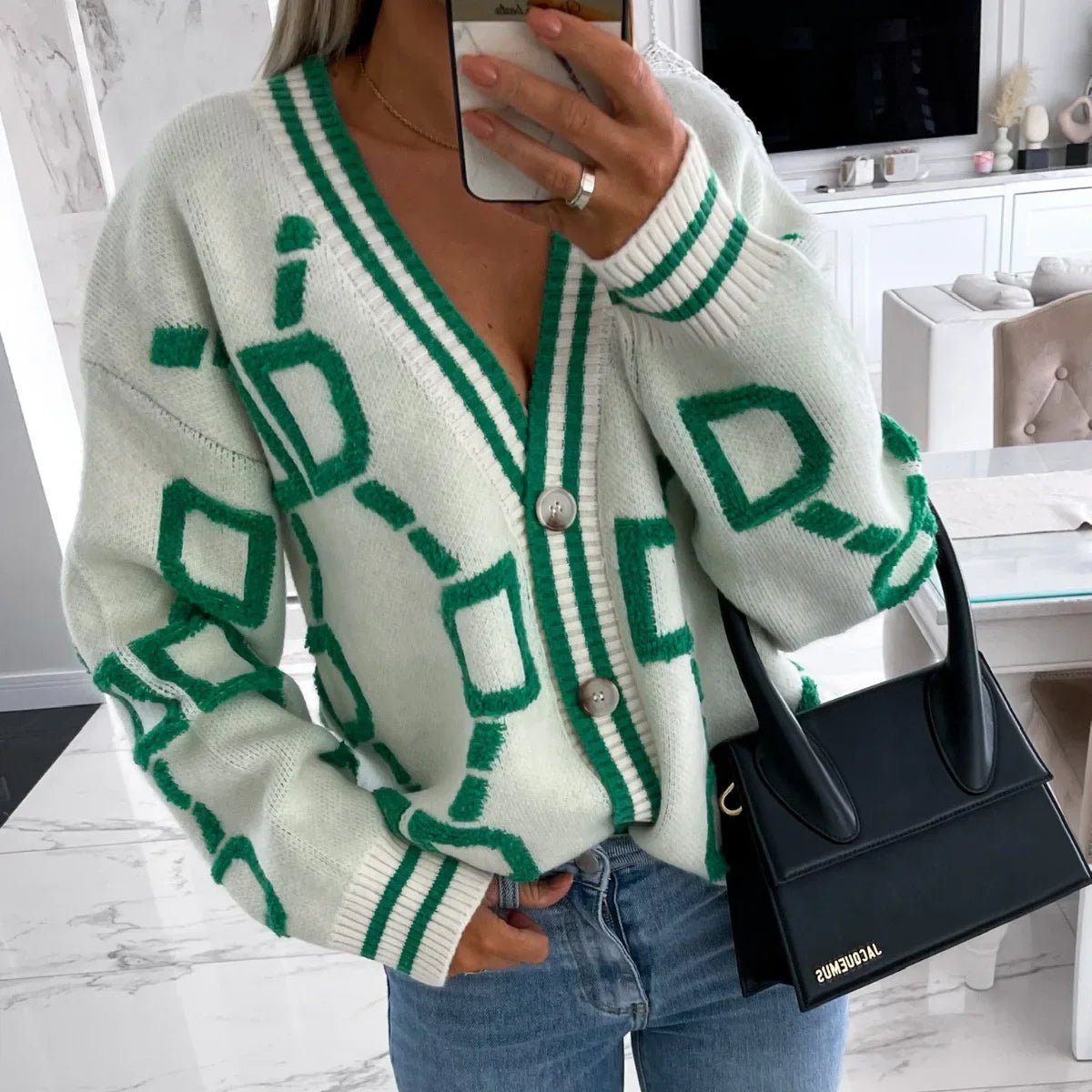 Nanette | Veste tendance à design géométrique