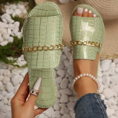 Mira | Tongs de Plage en Cuir Véritable avec Semelle en Caleçon Luxe