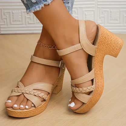 MELODIE | Sandales à plateforme avec bride tressée