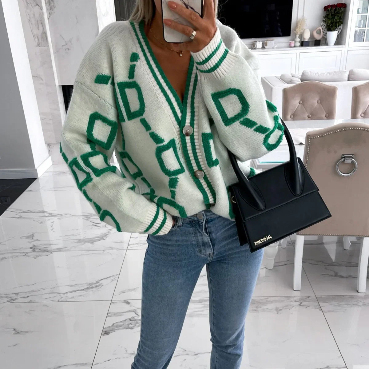 Nanette | Veste tendance à design géométrique