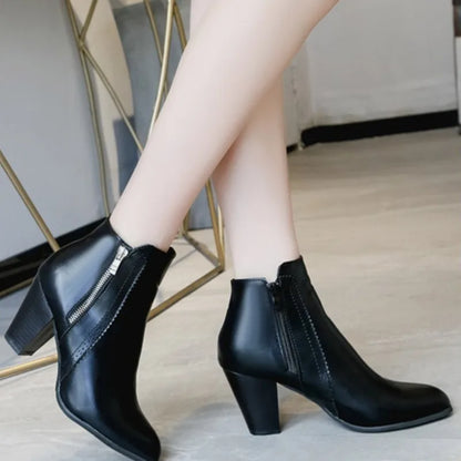 Aria - Bottines à talons hauts avec double zipper