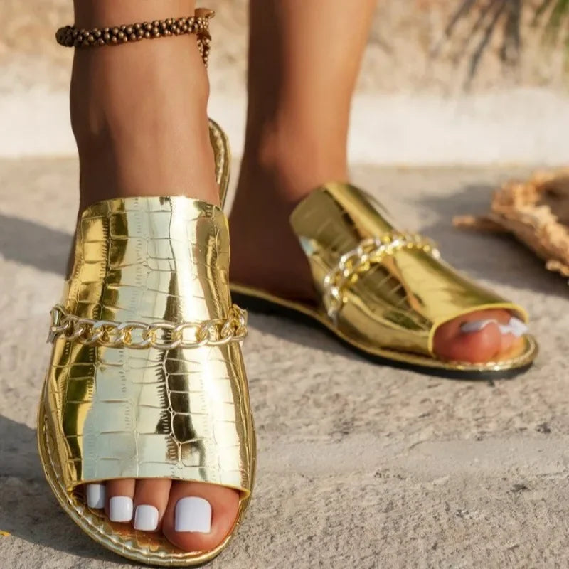 Mira | Tongs de Plage en Cuir Véritable avec Semelle en Caleçon Luxe