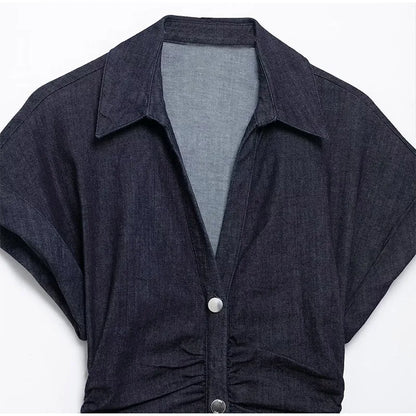 Clara | Robe midi élégante en denim