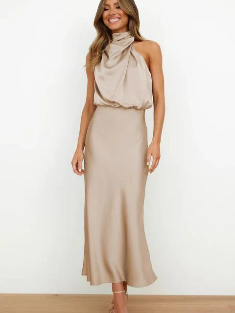 Benthe | Robe midi à épaules dénudées