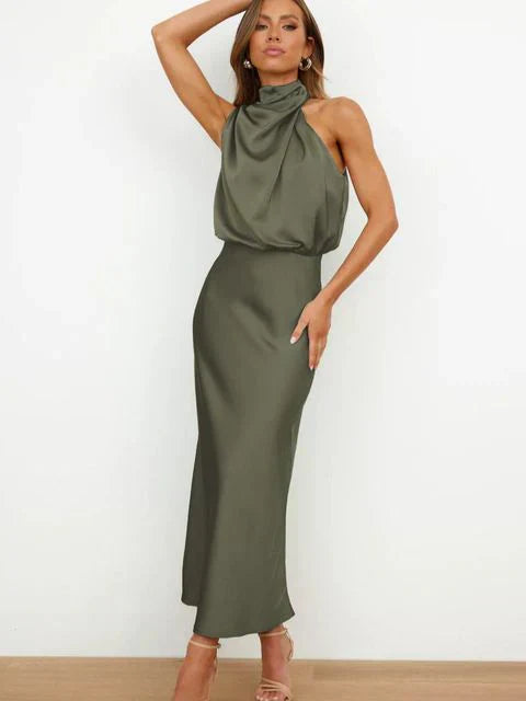 Benthe | Robe midi à épaules dénudées