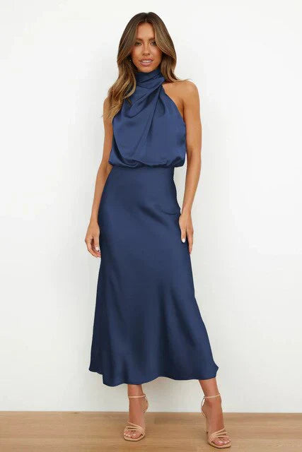 Benthe | Robe midi à épaules dénudées