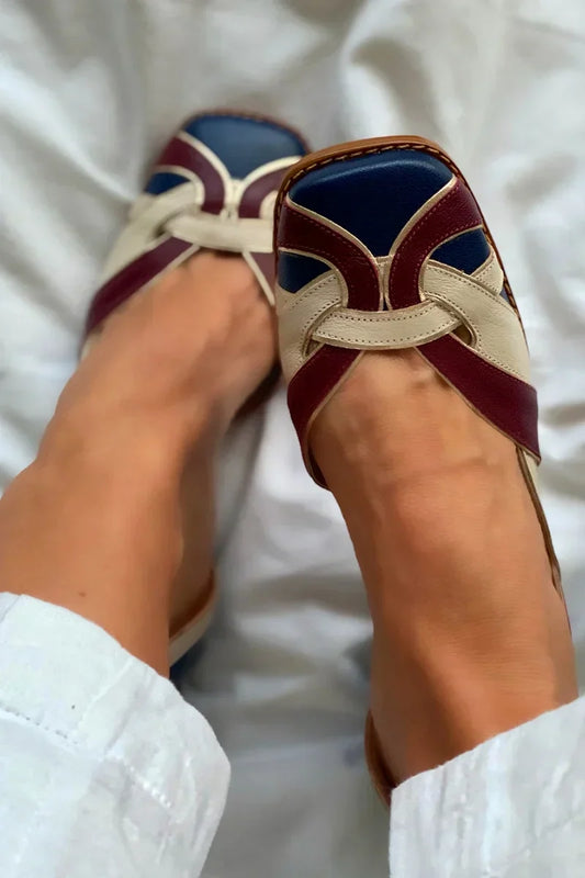 Amara | Chaussures plates à enfiler tricolores