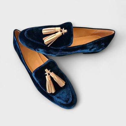 Quinnlyn – Mocassins vintage avec pompons