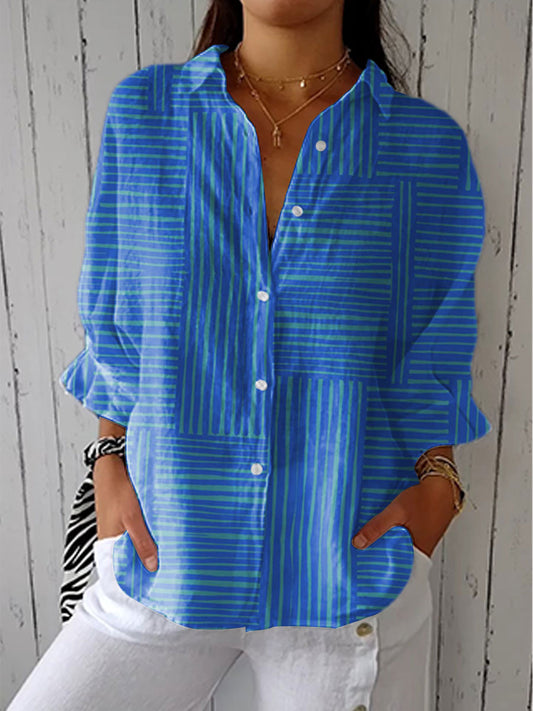 Blouse à rayures bleues pour félins
