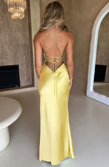 Natalie | Robe longue en satin