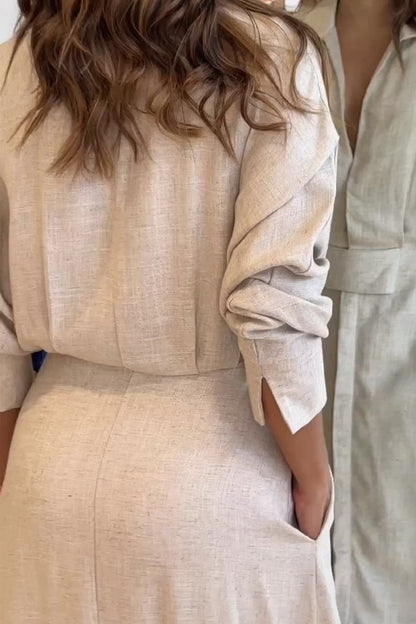 Jeannette | Longue robe avec décolleté en V