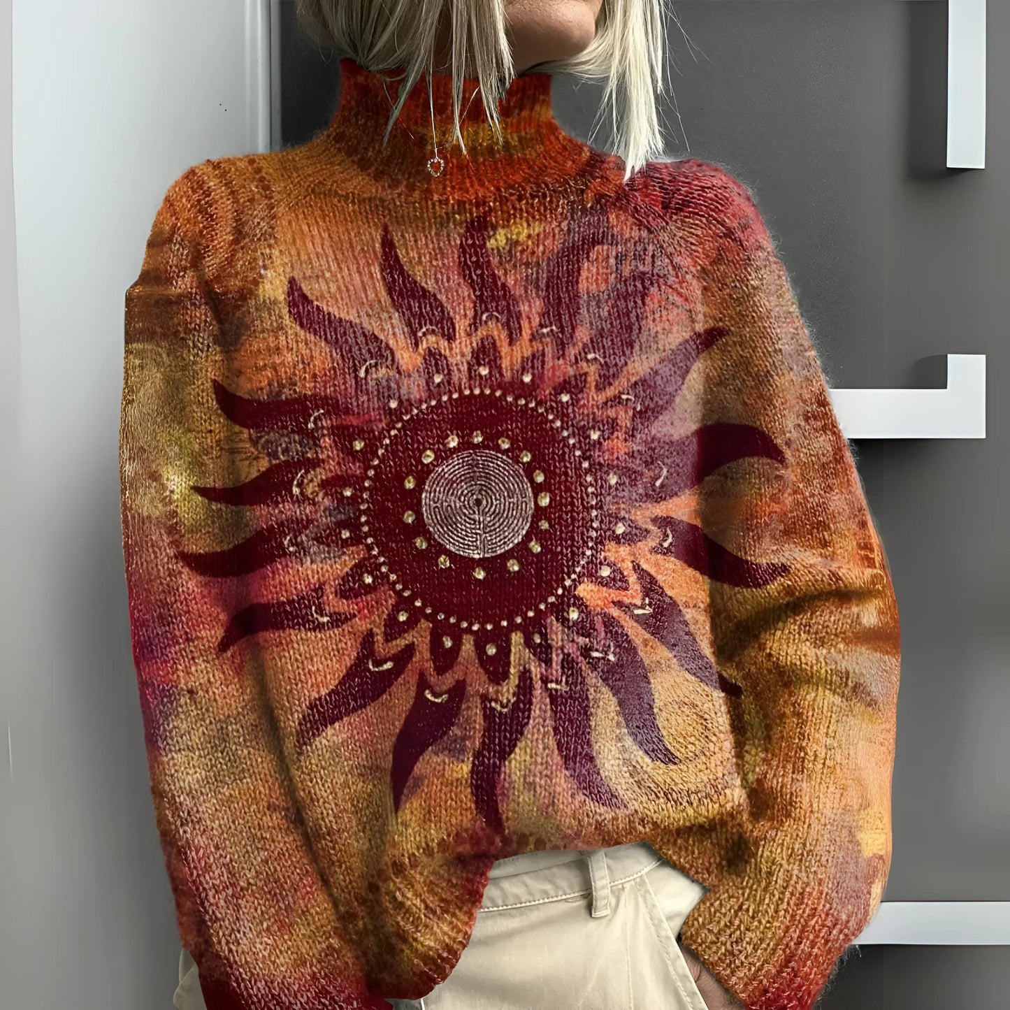 Liv | Pull tribal avec impression solaire