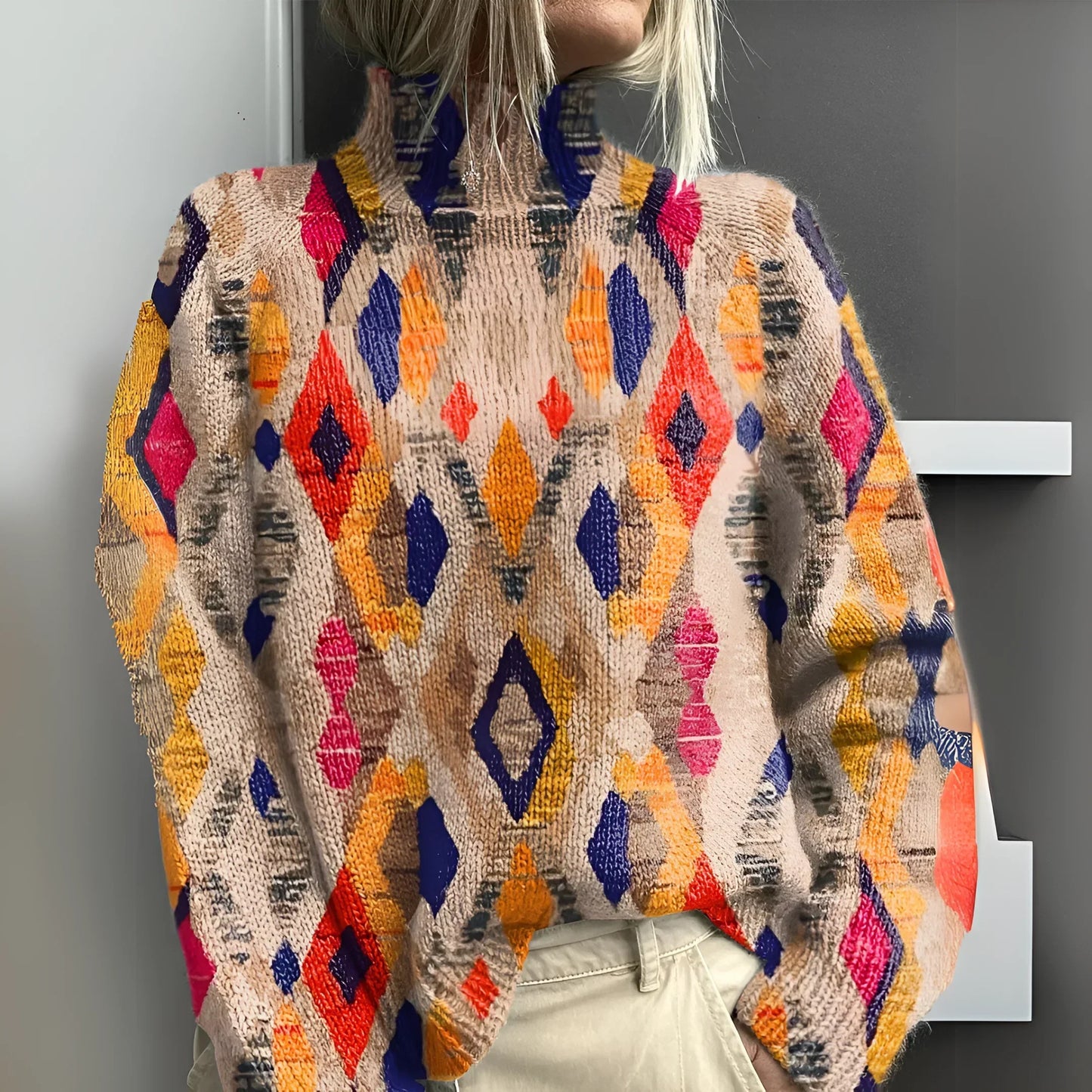 Ninthe | Pull à motifs géométriques