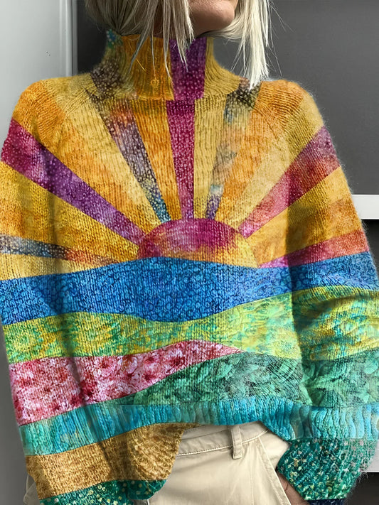 Feline | Pullover coloré et joyeux à col roulé