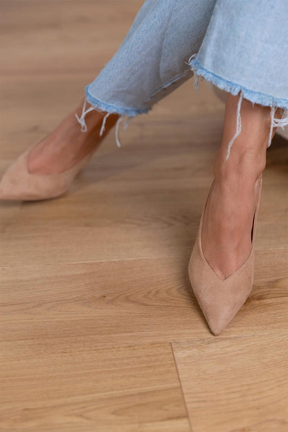 Giselle | Escarpins en daim à talons à lanière